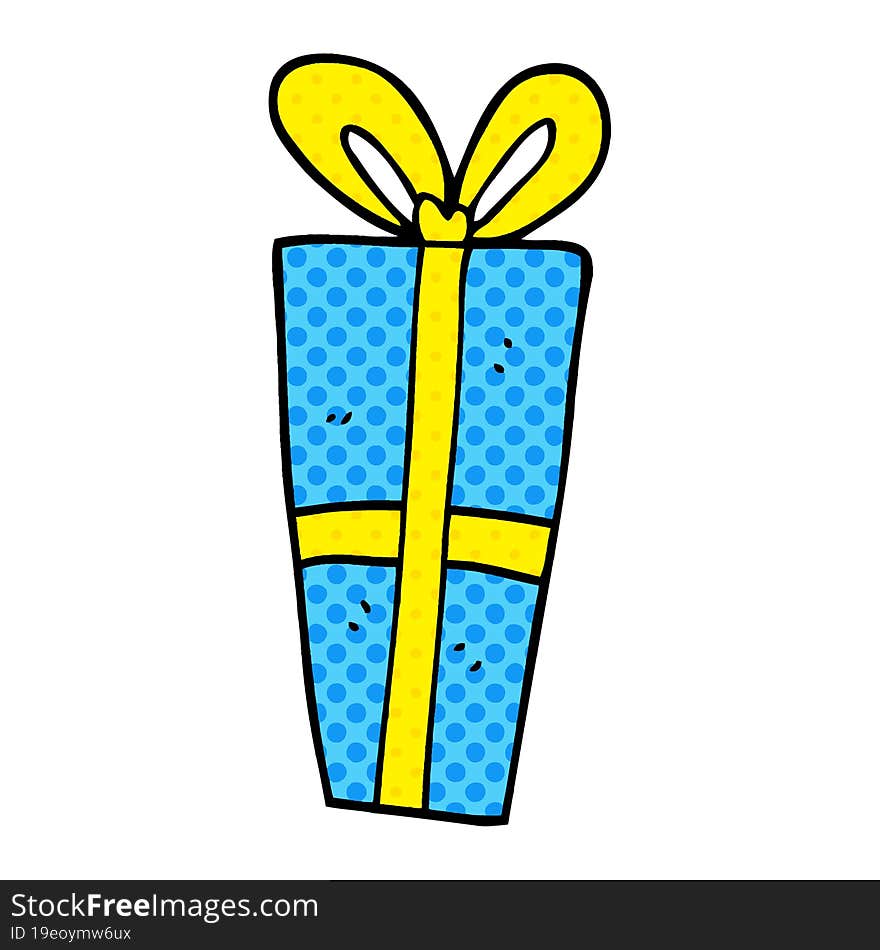 cartoon doodle wrapped gift