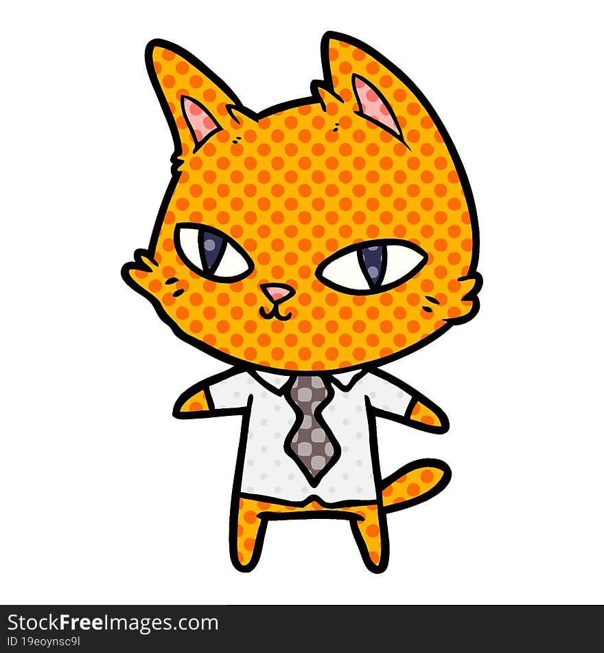 cartoon cat in office clothes. cartoon cat in office clothes