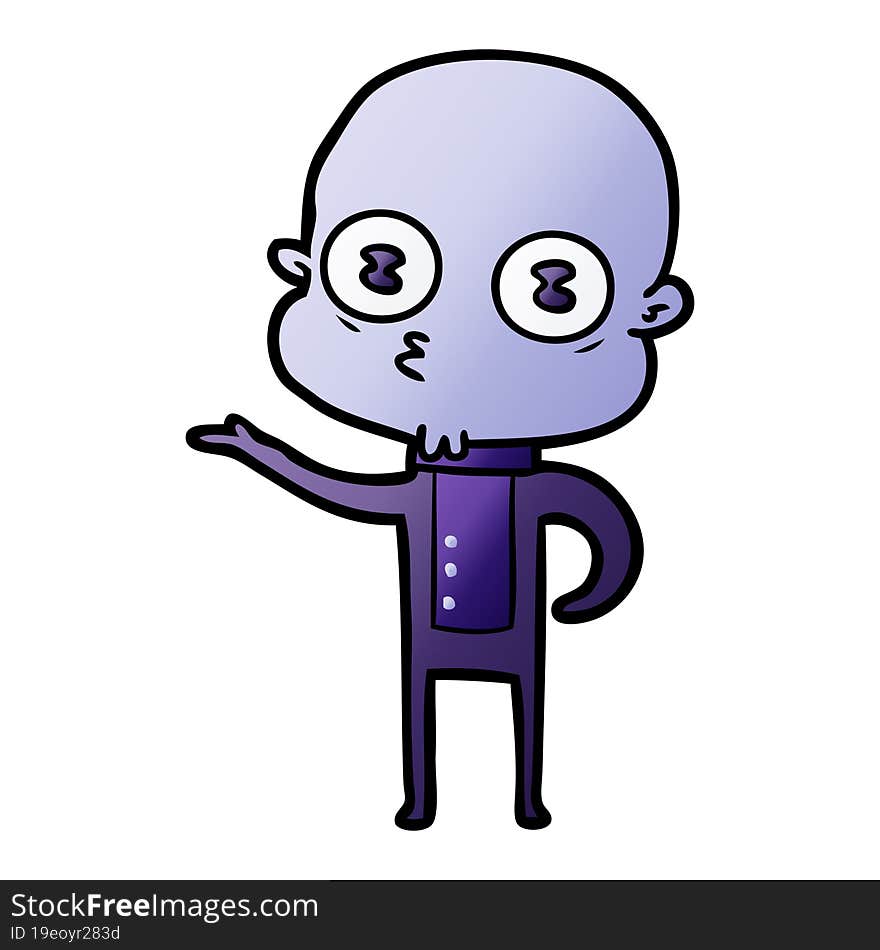 cartoon weird bald spaceman. cartoon weird bald spaceman