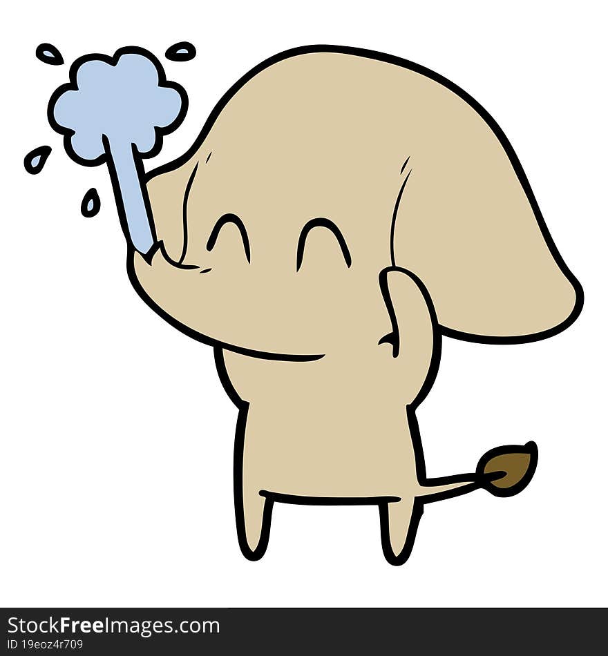 cute cartoon elephant spouting water. cute cartoon elephant spouting water