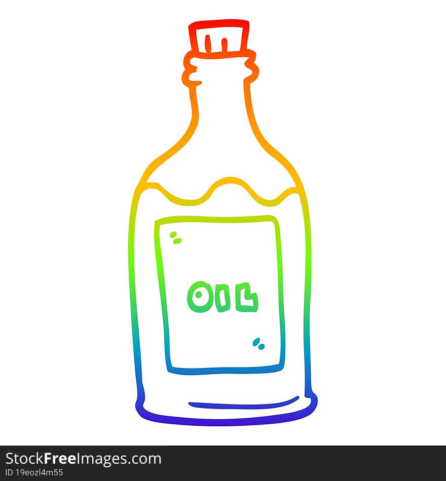 rainbow gradient line drawing cartoon olive oil