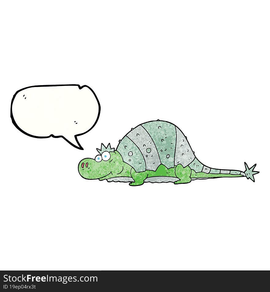 speech bubble textured cartoon dinosaur