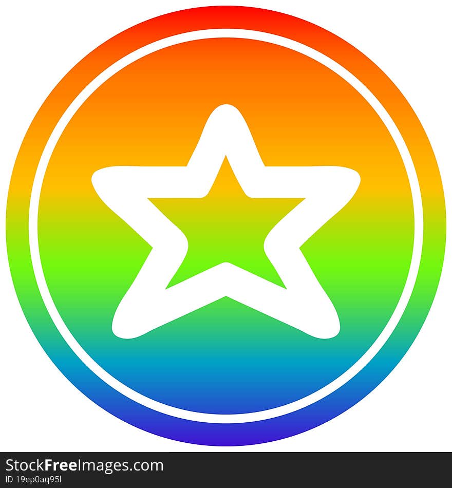 star shape circular in rainbow spectrum