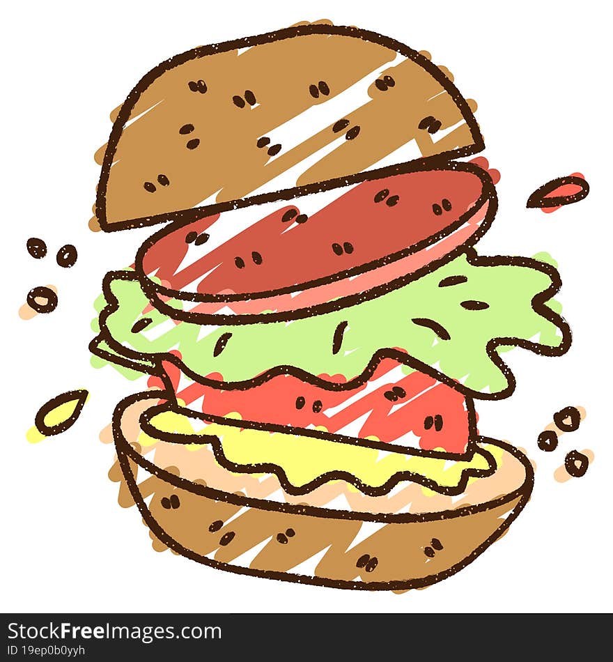 Burger Chalk Drawing