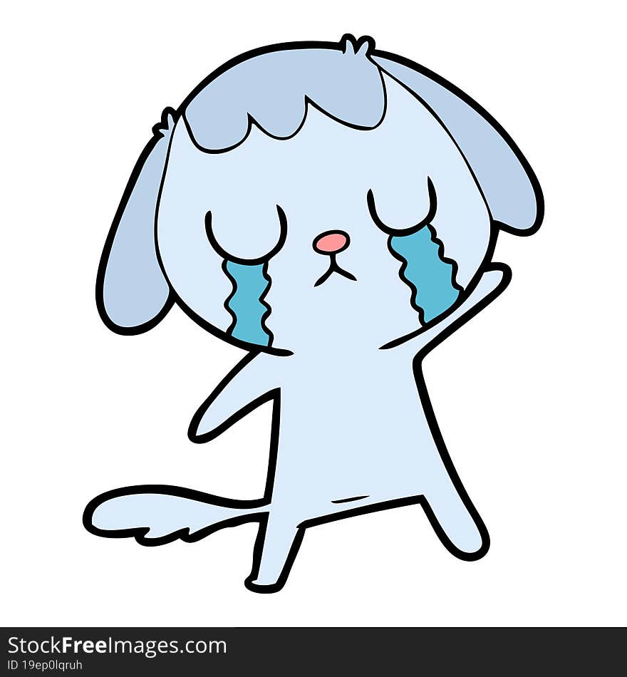 cute cartoon dog crying. cute cartoon dog crying