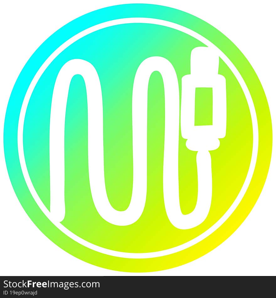 electrical plug circular in cold gradient spectrum