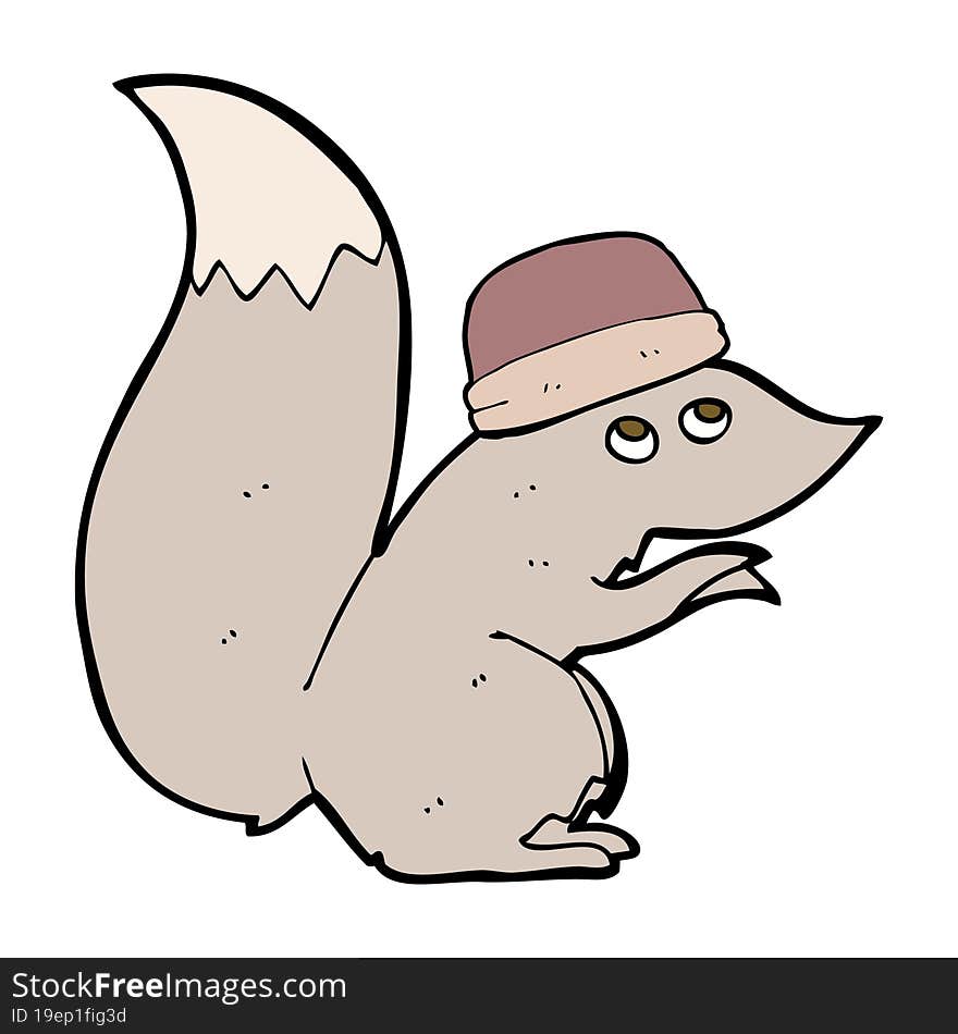 cartoon squirrel wearing hat