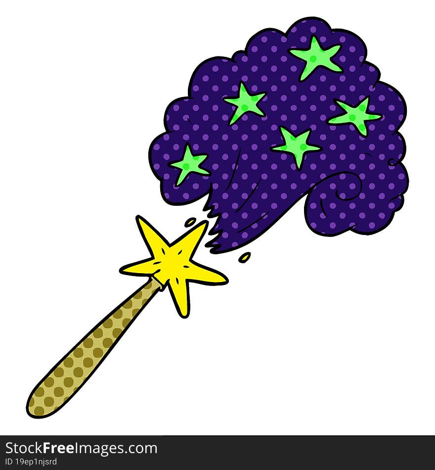 cartoon magic wand. cartoon magic wand