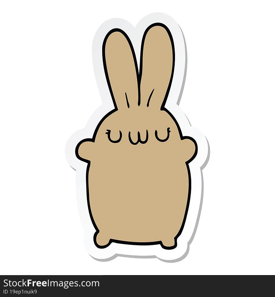 Sticker Of A Cartoon Rabbit