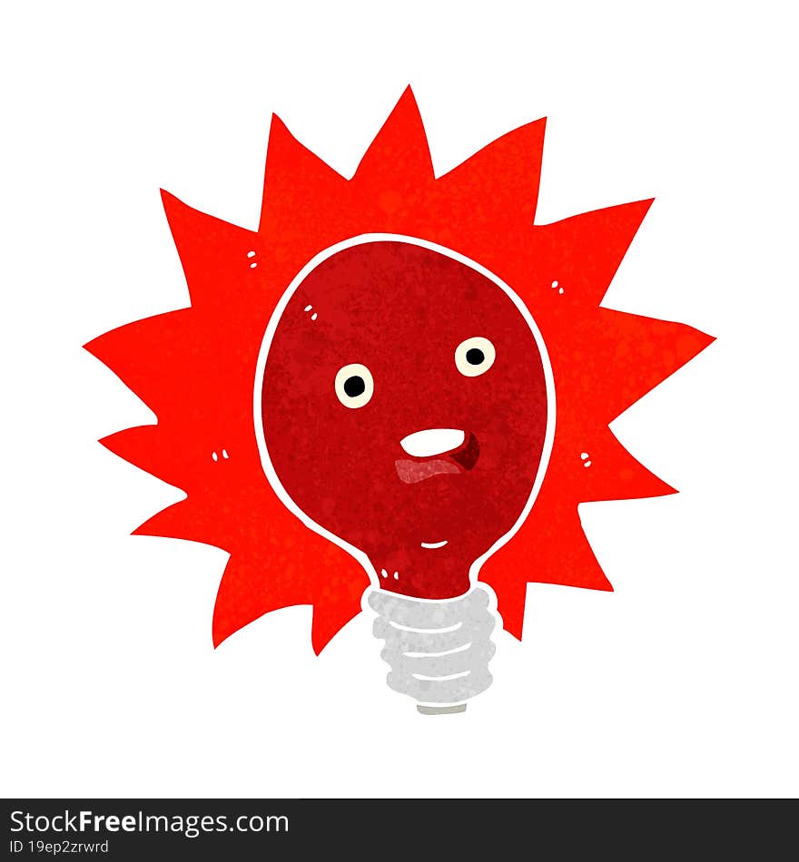 Cartoon Red Lightbulb