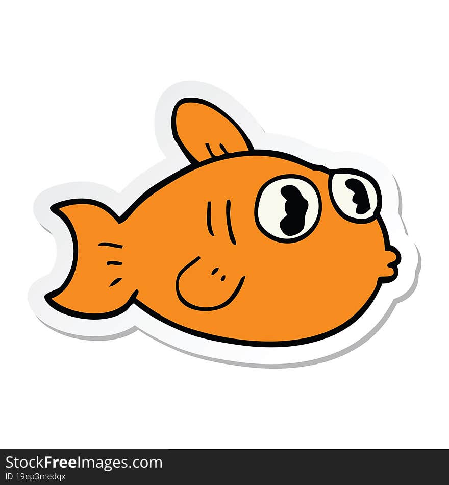 sticker of a cartoon fish