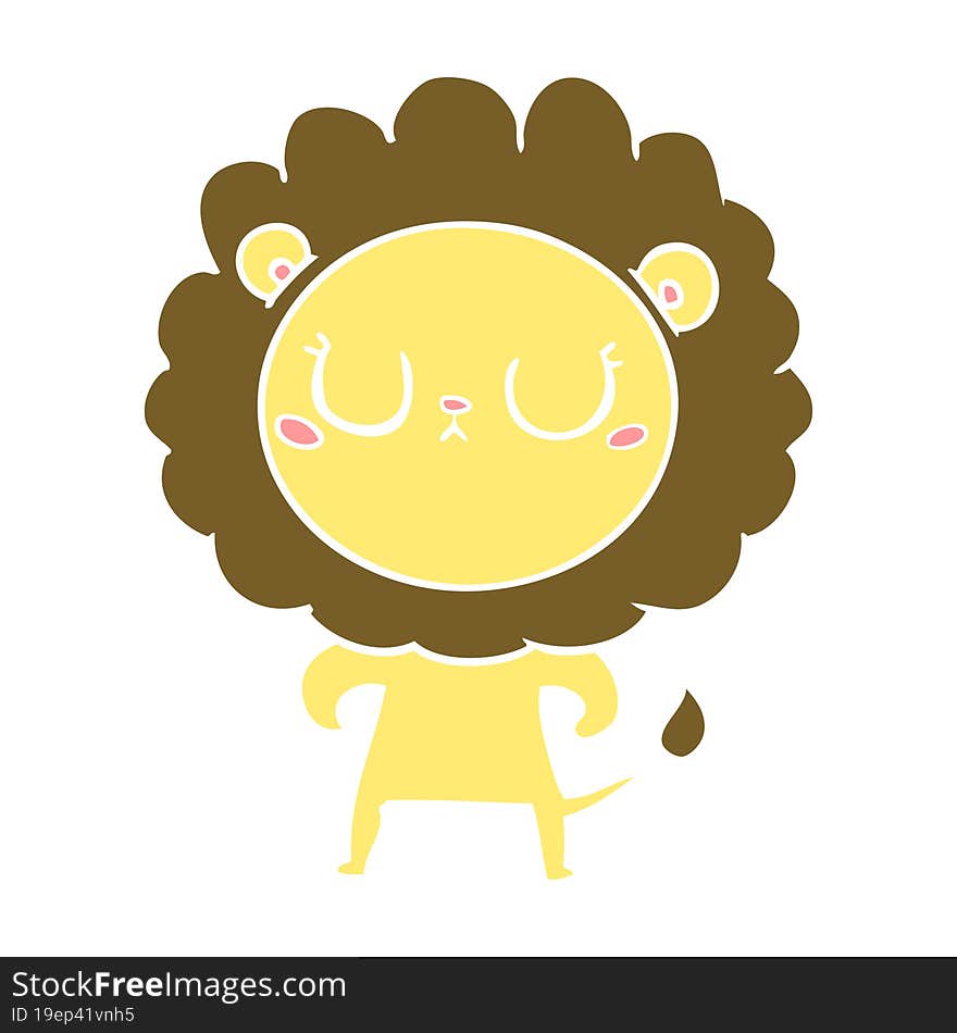 flat color style cartoon lion