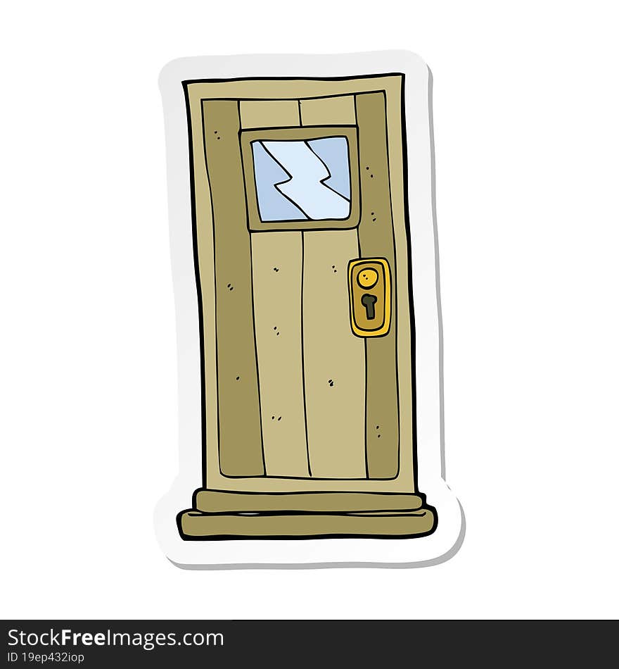 sticker of a cartoon door