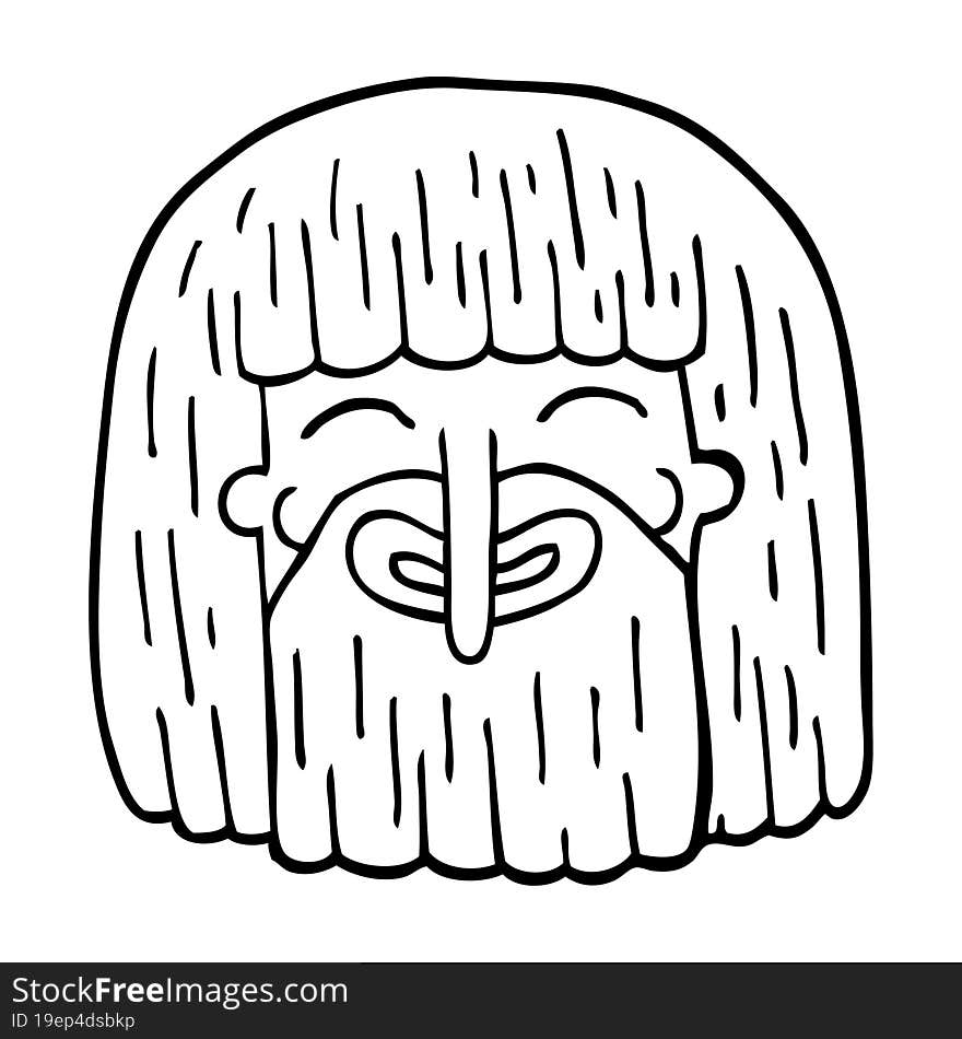 line drawing cartoon bearded man