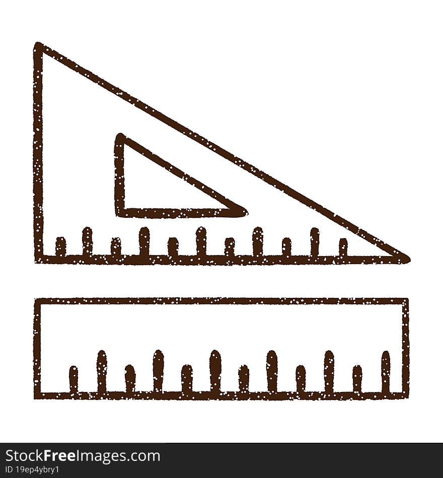 Maths Equipment Charcoal Drawing