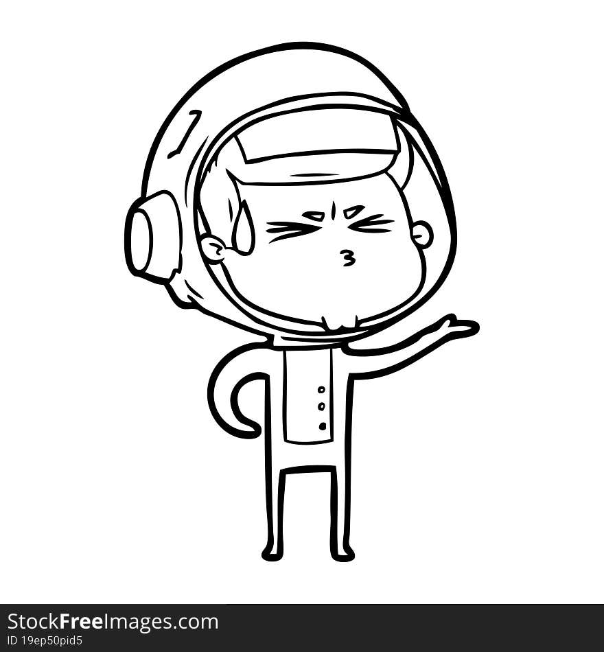 cartoon stressed astronaut. cartoon stressed astronaut