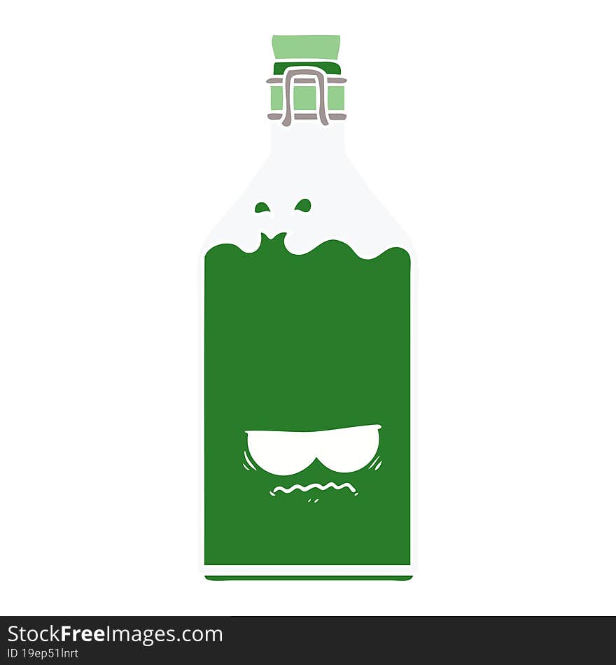 flat color style cartoon old bottle