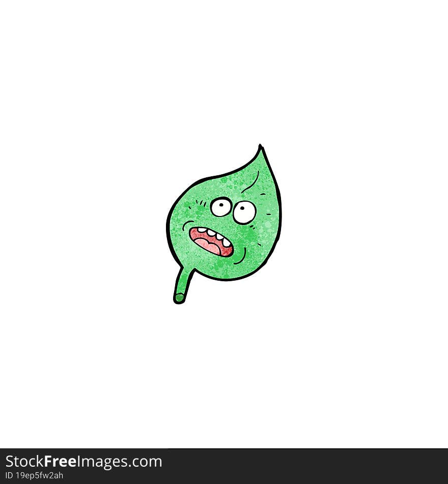 cartoon leaf with face