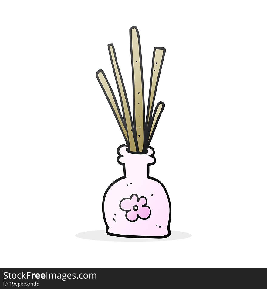 freehand drawn cartoon fragrance oil reeds