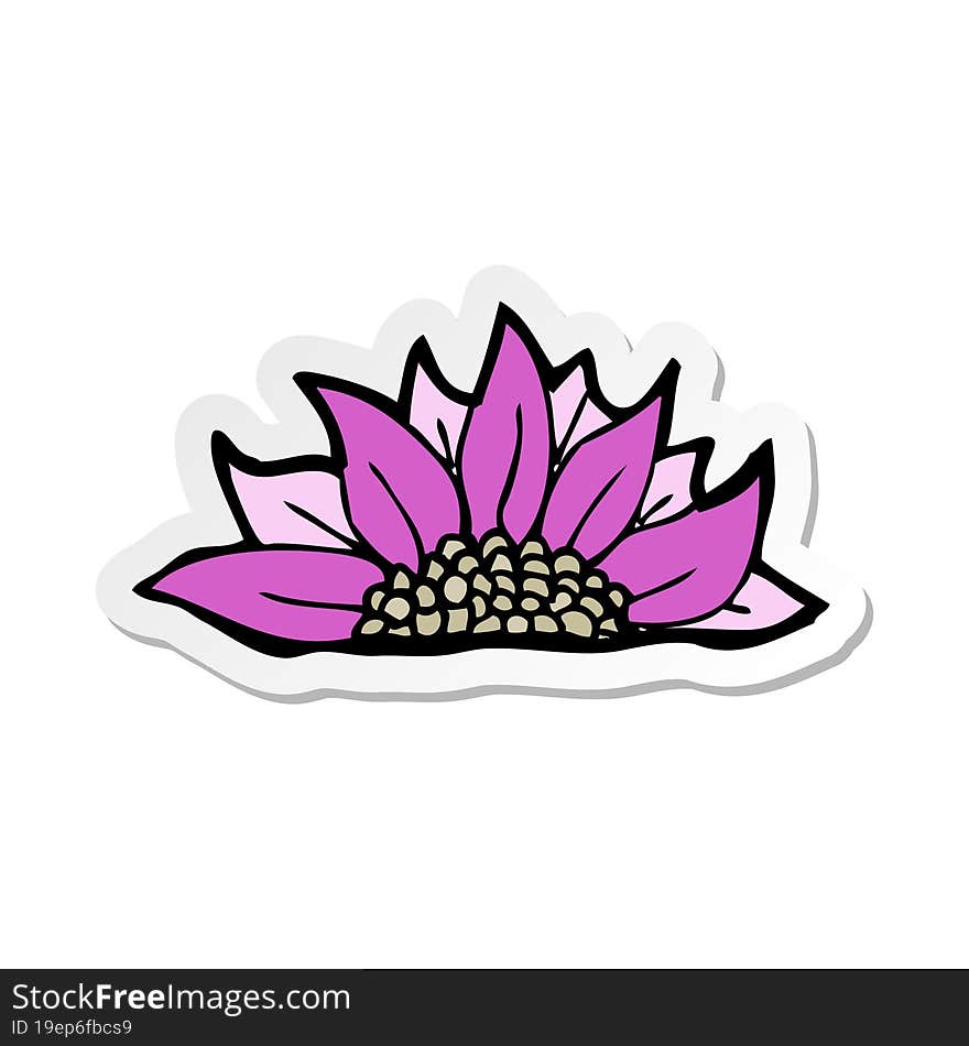 Sticker Of A Cartoon Flower