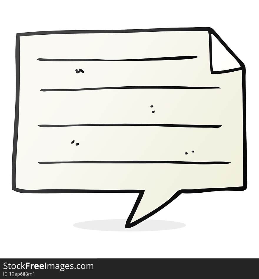 cartoon notes speech bubble