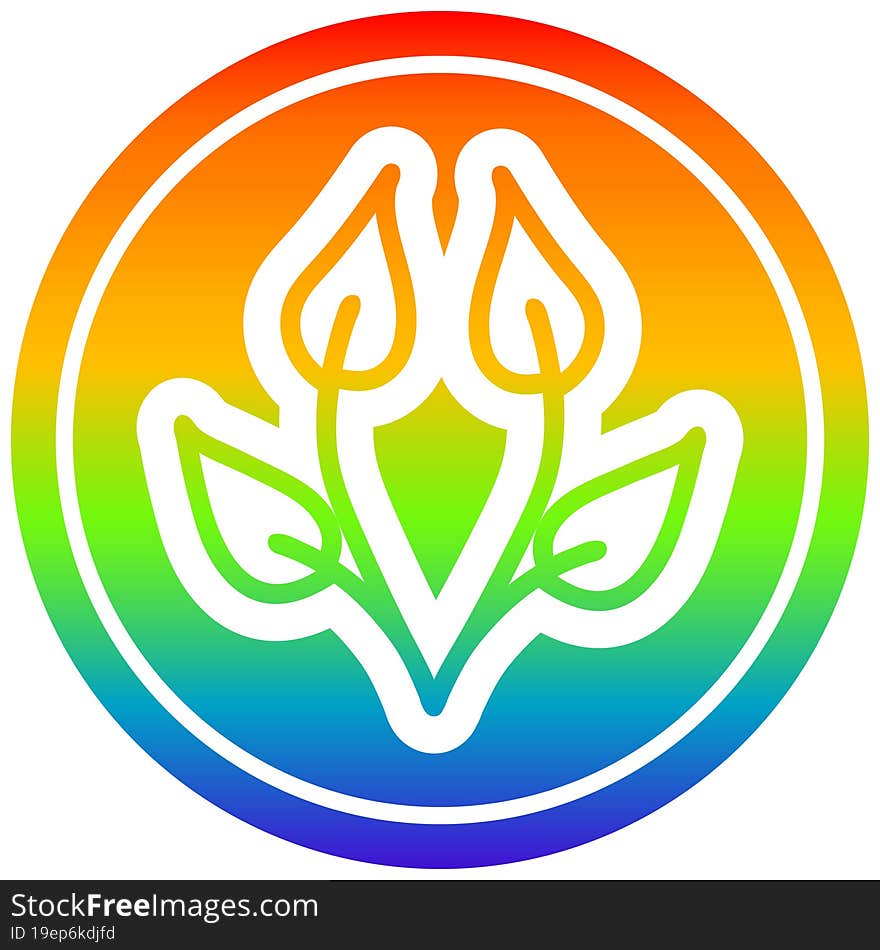 Natural Leaf Circular In Rainbow Spectrum