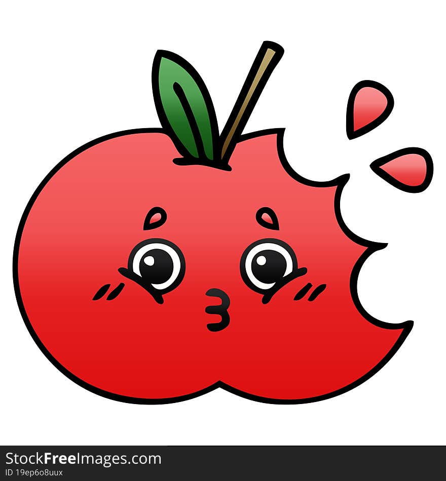 gradient shaded cartoon red apple