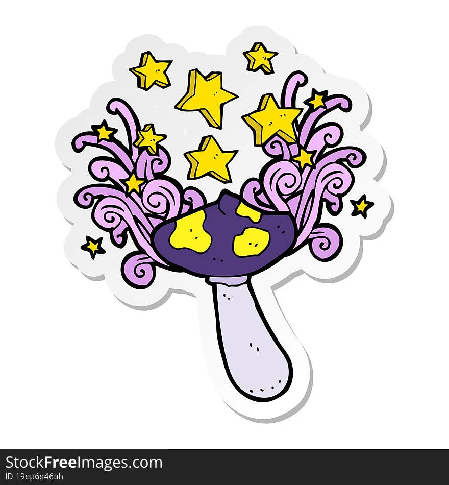 Sticker Of A Cartoon Toadstool