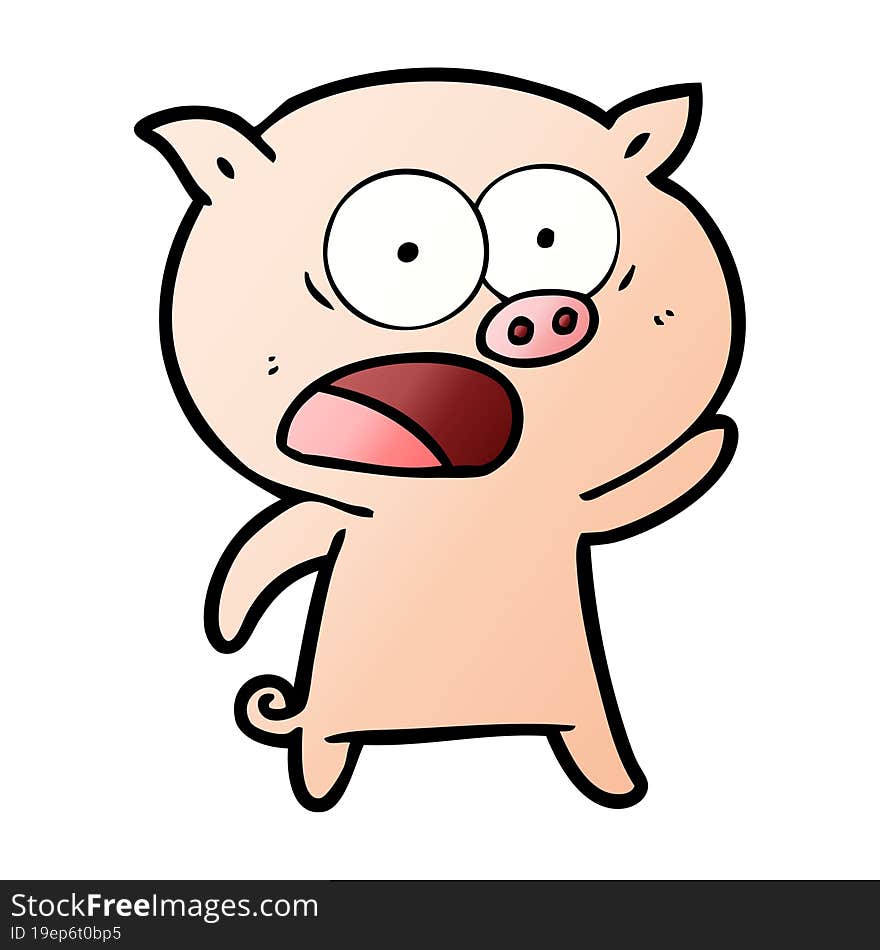 cartoon pig shouting. cartoon pig shouting