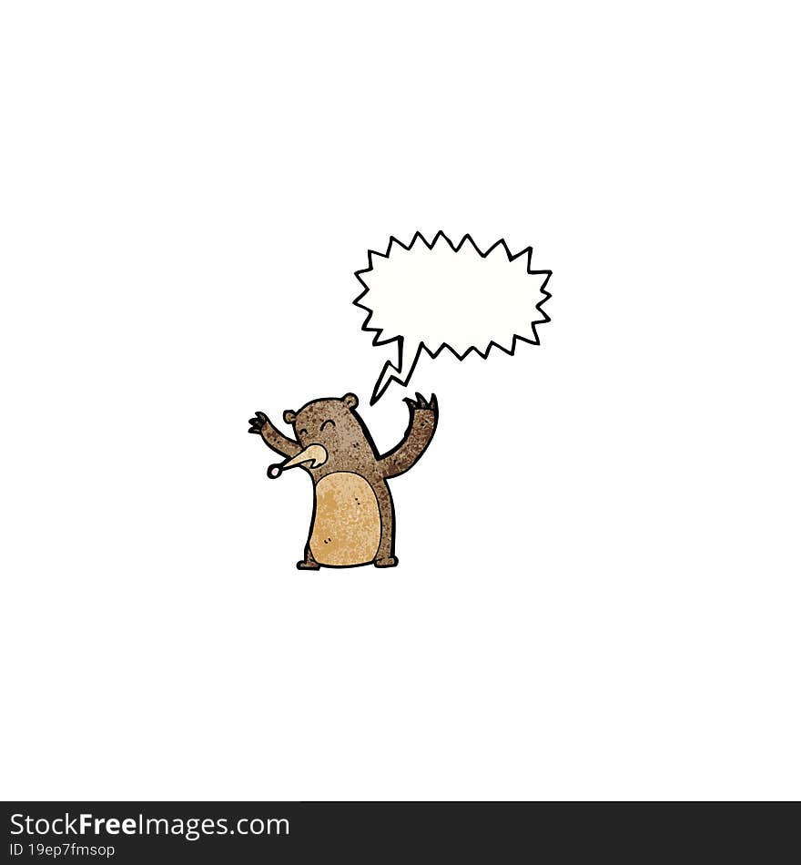 cartoon roaring bear