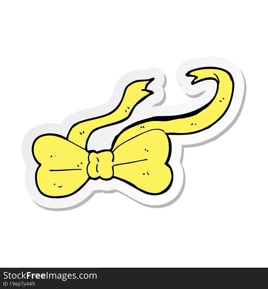 Sticker Of A Cartoon Bow Tie