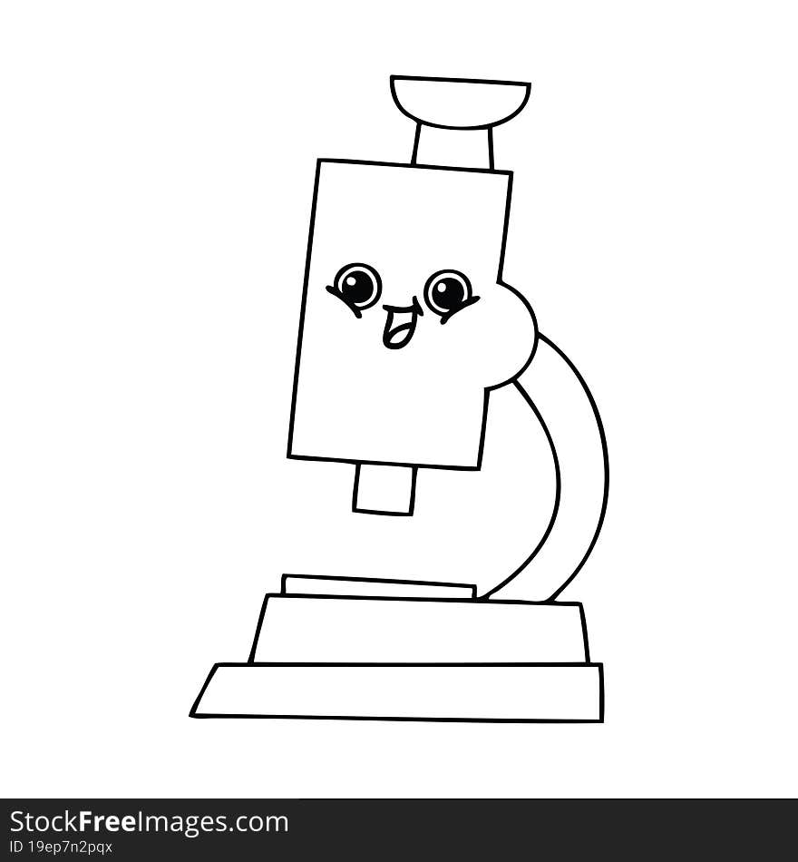 line drawing cartoon microscope