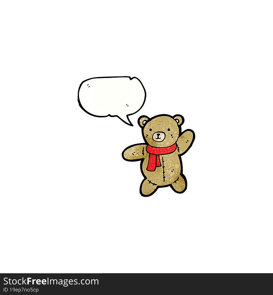 Cartoon Teddy Bear With Speech Bubble