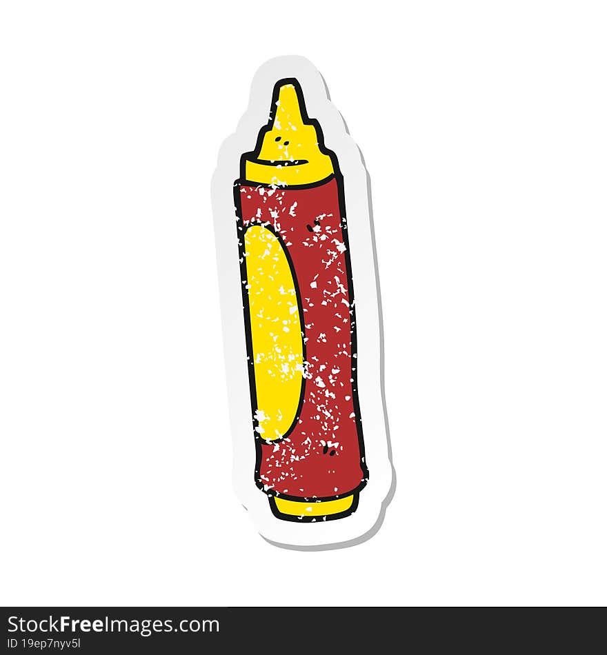 retro distressed sticker of a cartoon wax crayon