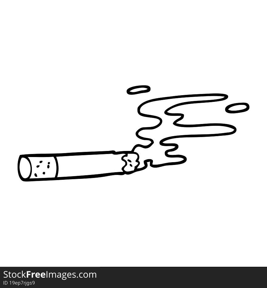 line drawing cartoon cigarette