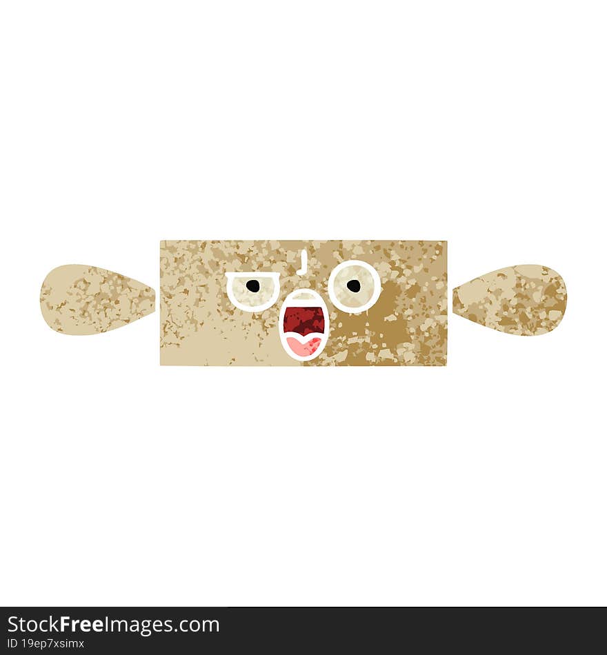 retro illustration style cartoon of a rolling pin