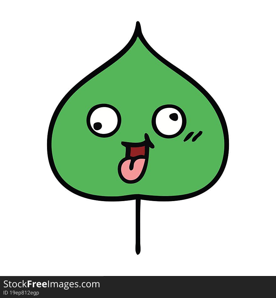 Cute Cartoon Expressional Leaf