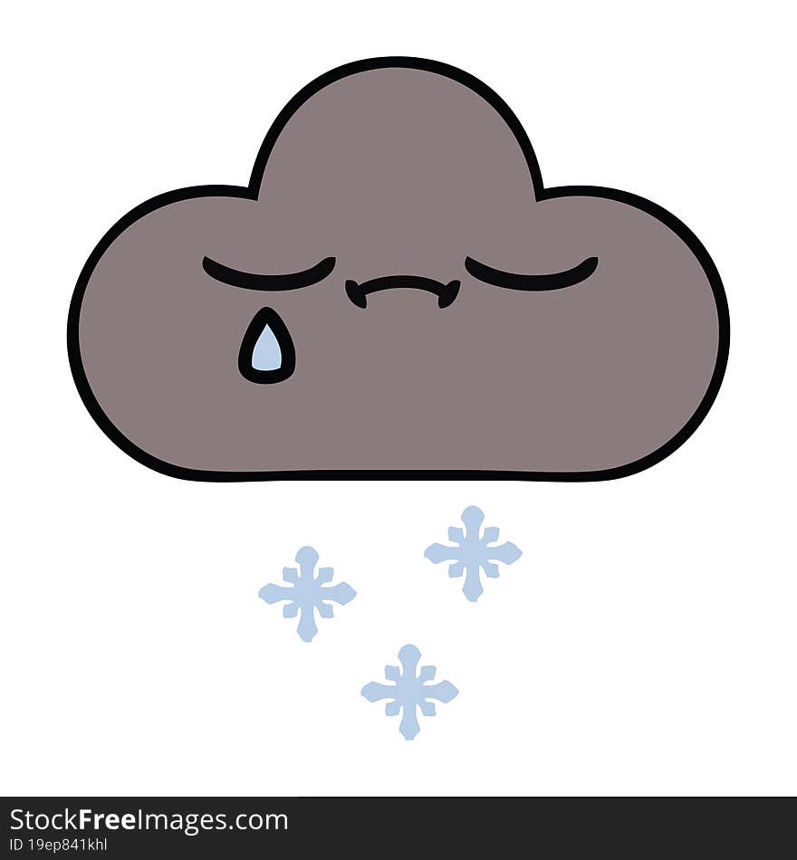 cute cartoon storm snow cloud