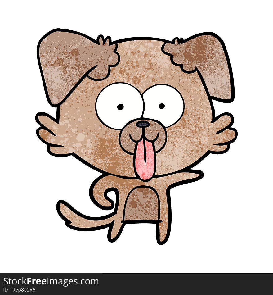 cartoon dog with tongue sticking out. cartoon dog with tongue sticking out