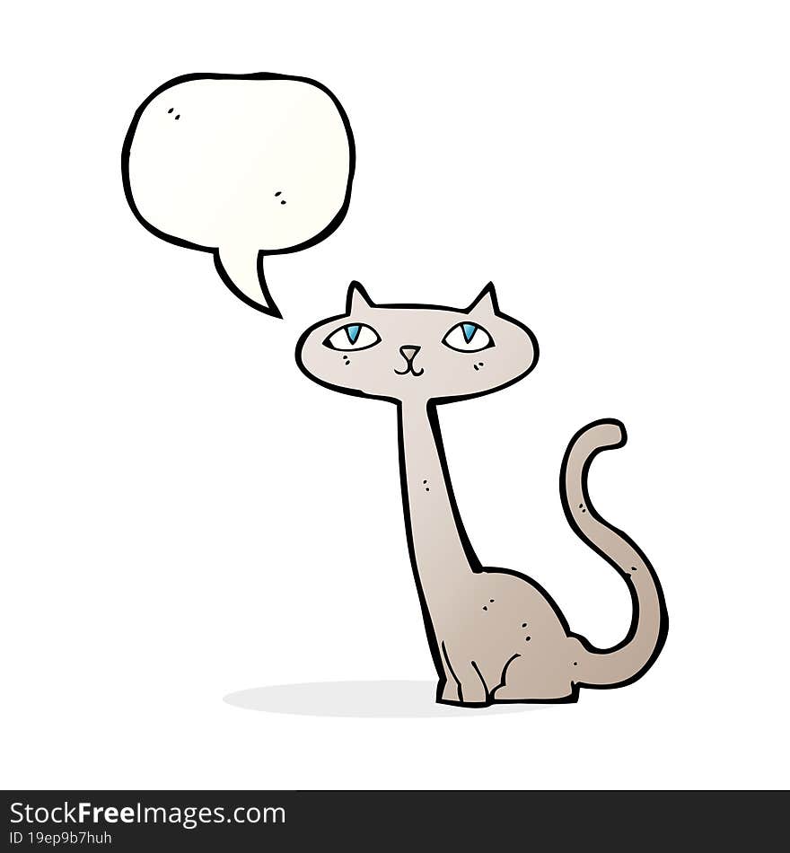 cartoon cat with speech bubble