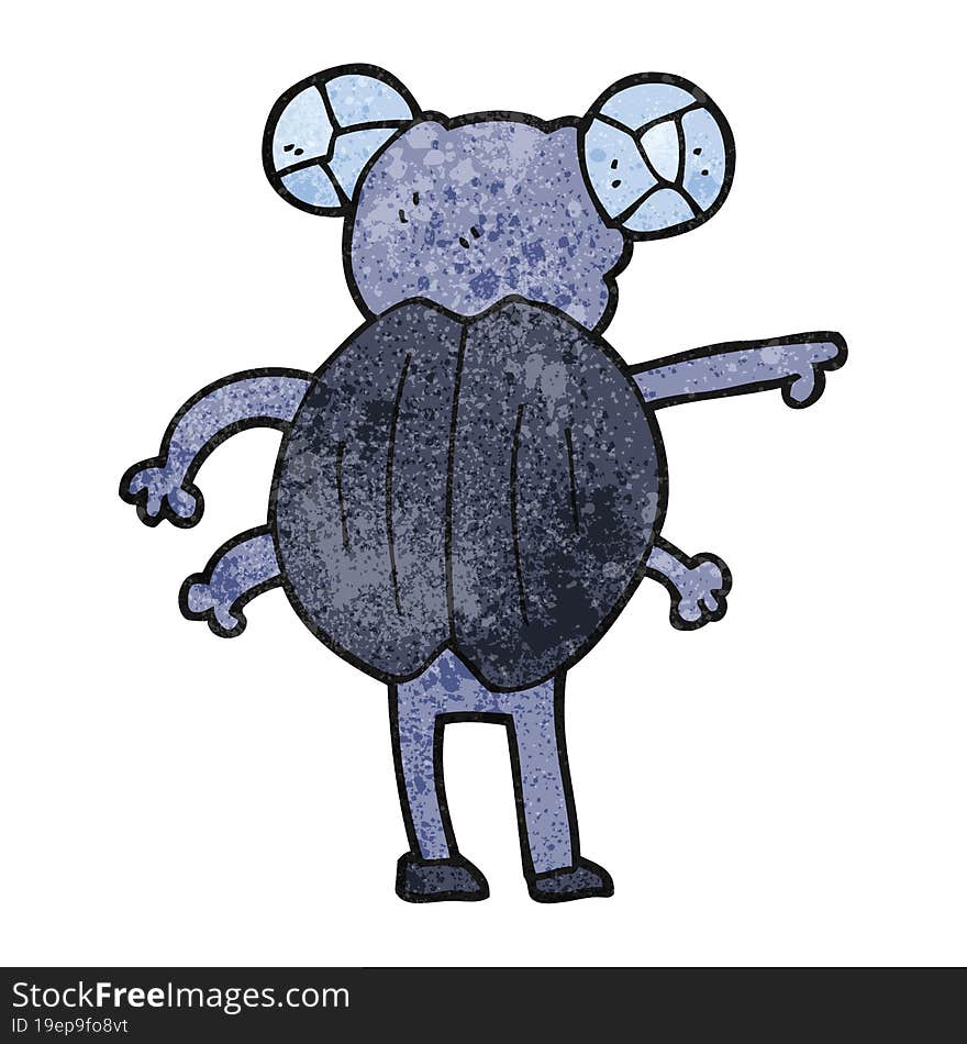 textured cartoon pointing insect