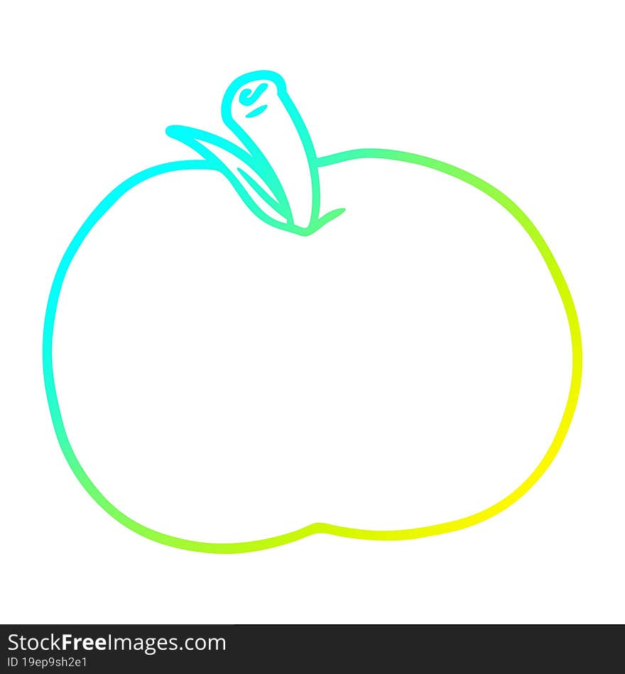 cold gradient line drawing cartoon apple