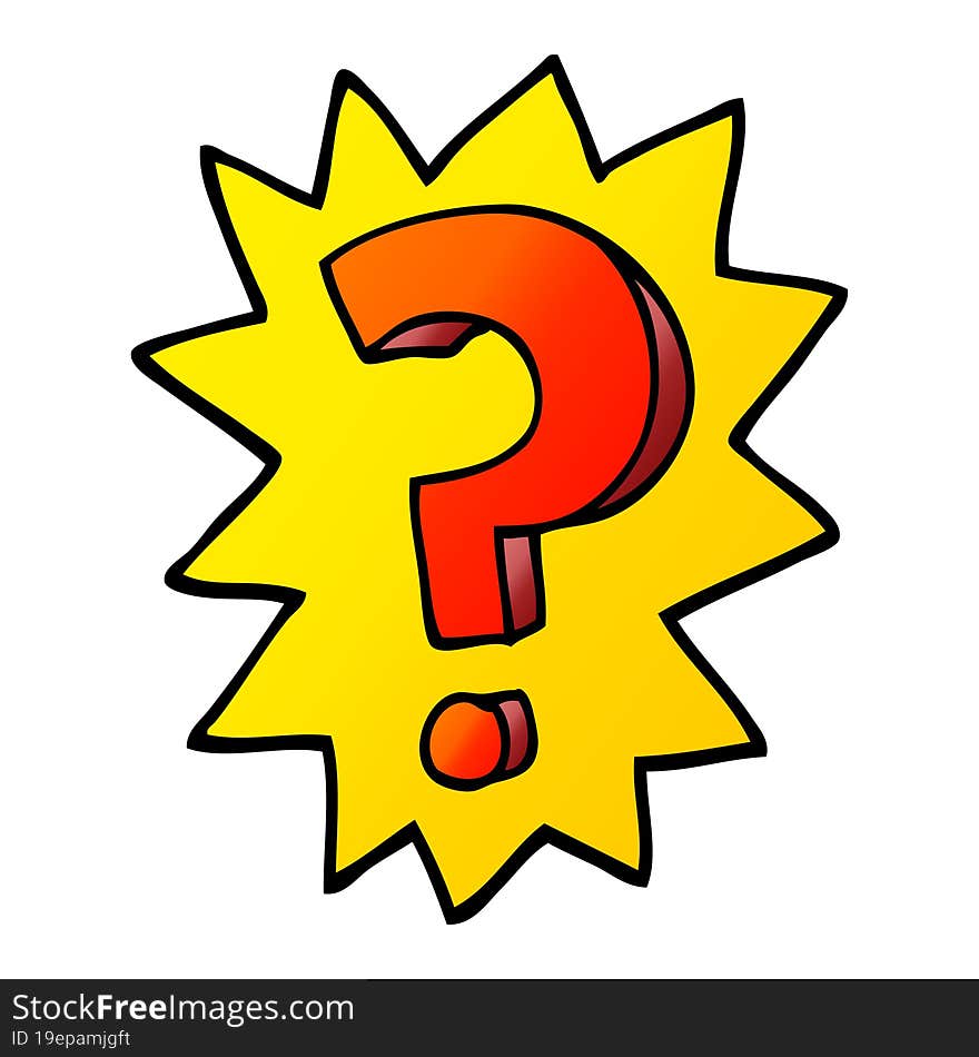 vector gradient illustration cartoon question mark