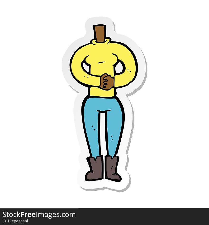 sticker of a cartoon female body