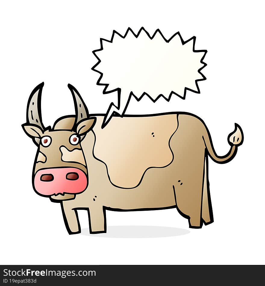 cartoon bull with speech bubble