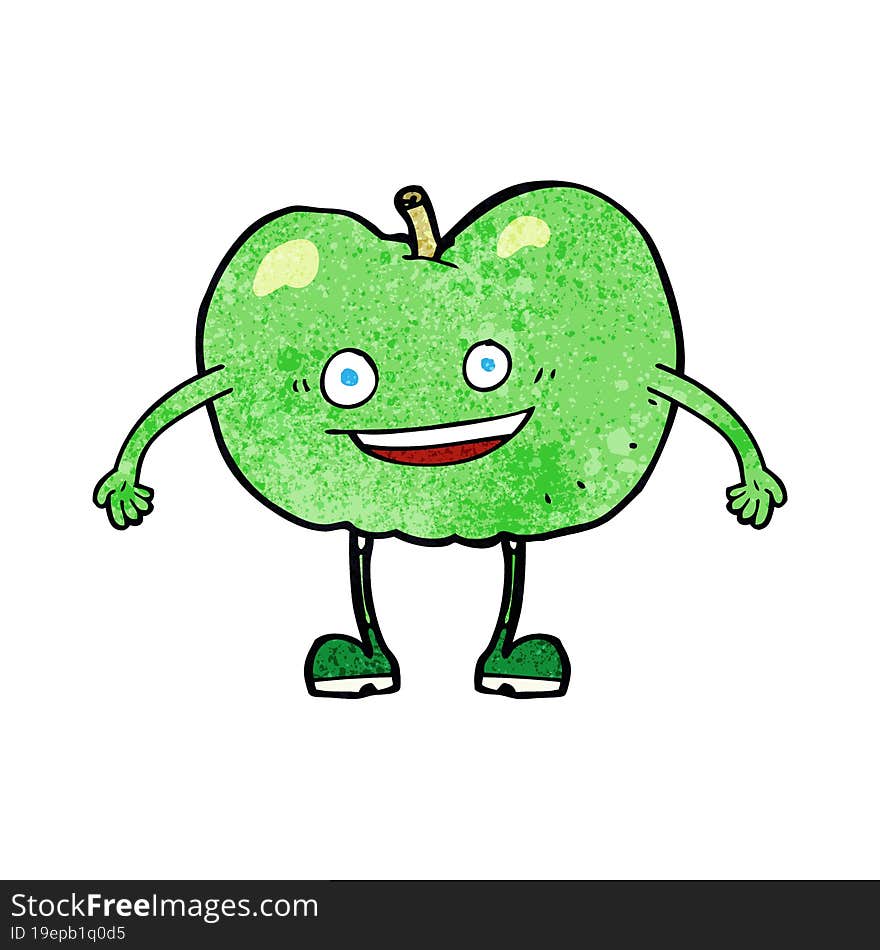 cartoon happy apple character