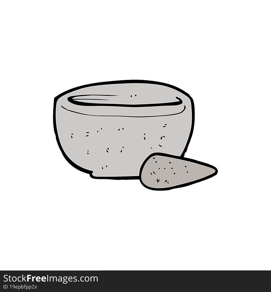 cartoon pestle and mortar