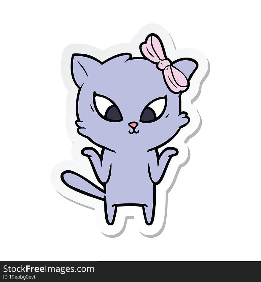 Sticker Of A Cartoon Cat