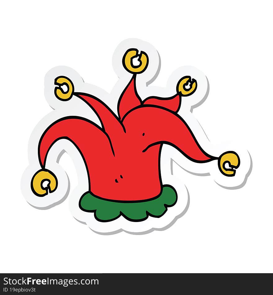 sticker of a cartoon jester hat