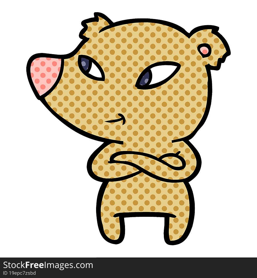 cute cartoon bear with crossed arms. cute cartoon bear with crossed arms